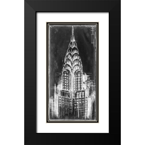 Custom Chrysler Blueprint (SUN) Black Modern Wood Framed Art Print with Double Matting by Harper, Ethan