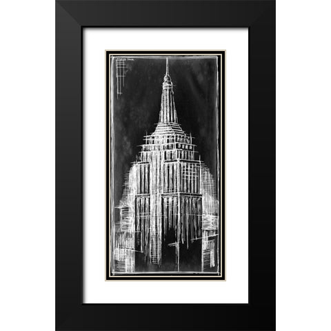 Custom Empire State Blueprint (SUN) Black Modern Wood Framed Art Print with Double Matting by Harper, Ethan