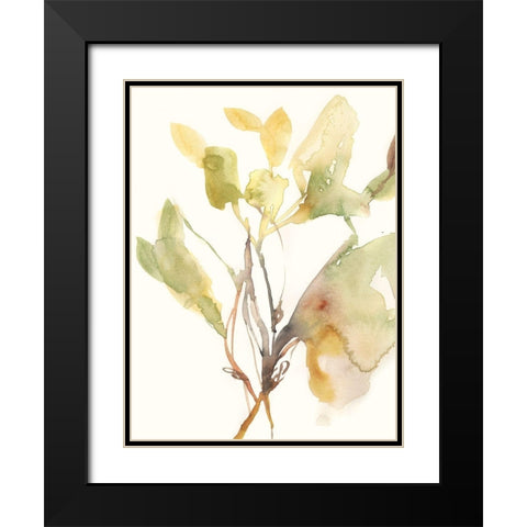Ebbing Leaves I Black Modern Wood Framed Art Print with Double Matting by Goldberger, Jennifer