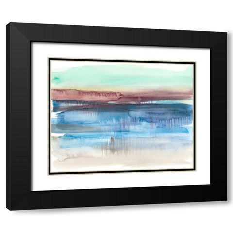 Burgundy Horizon II Black Modern Wood Framed Art Print with Double Matting by Goldberger, Jennifer