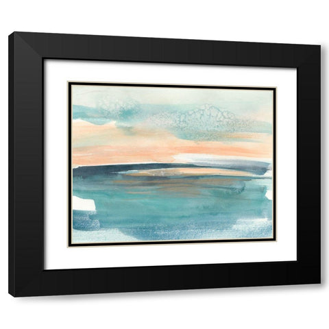 Peachy Salt Spray I Black Modern Wood Framed Art Print with Double Matting by Goldberger, Jennifer