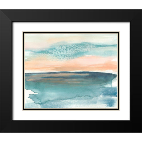 Peachy Salt Spray II Black Modern Wood Framed Art Print with Double Matting by Goldberger, Jennifer