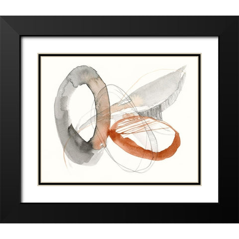 Sienna Rounds II Black Modern Wood Framed Art Print with Double Matting by Goldberger, Jennifer