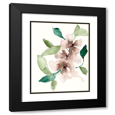 Mauve Flowers I Black Modern Wood Framed Art Print with Double Matting by Goldberger, Jennifer
