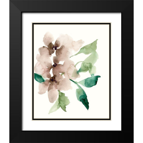 Mauve Flowers II Black Modern Wood Framed Art Print with Double Matting by Goldberger, Jennifer