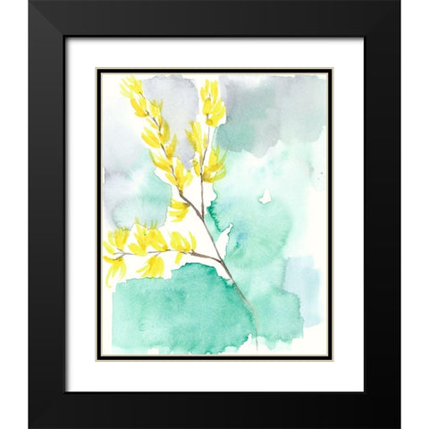 Forsythia Dreams I Black Modern Wood Framed Art Print with Double Matting by Goldberger, Jennifer
