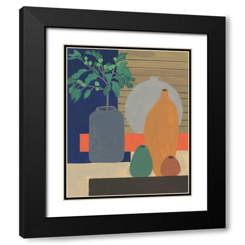 Vases on a Shelf III Black Modern Wood Framed Art Print with Double Matting by Wang, Melissa