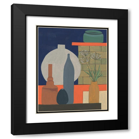 Vases on a Shelf IV Black Modern Wood Framed Art Print with Double Matting by Wang, Melissa