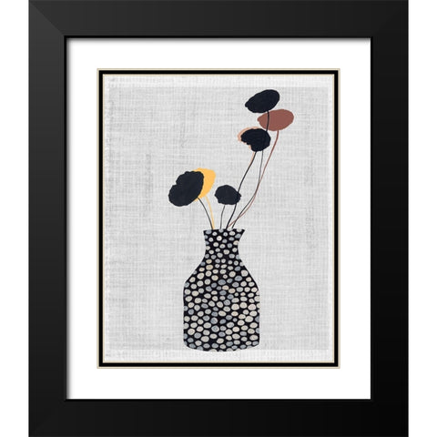 Decorated Vase with Plant II Black Modern Wood Framed Art Print with Double Matting by Wang, Melissa