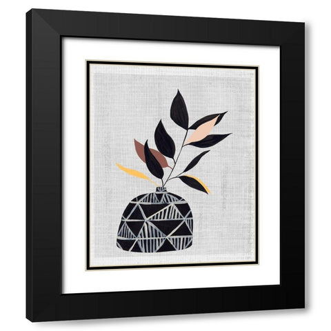 Decorated Vase with Plant IV Black Modern Wood Framed Art Print with Double Matting by Wang, Melissa