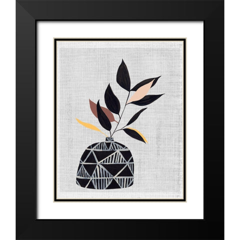 Decorated Vase with Plant IV Black Modern Wood Framed Art Print with Double Matting by Wang, Melissa