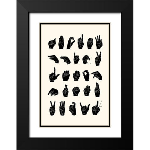 Sign Language I Black Modern Wood Framed Art Print with Double Matting by Scarvey, Emma