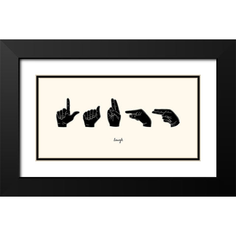 Sign Language III Black Modern Wood Framed Art Print with Double Matting by Scarvey, Emma