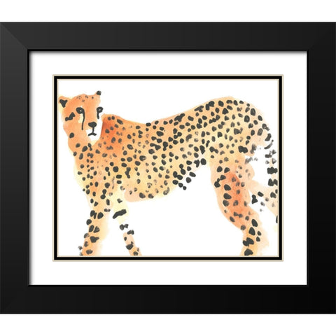 Majestic Cheetah II Black Modern Wood Framed Art Print with Double Matting by Vess, June Erica