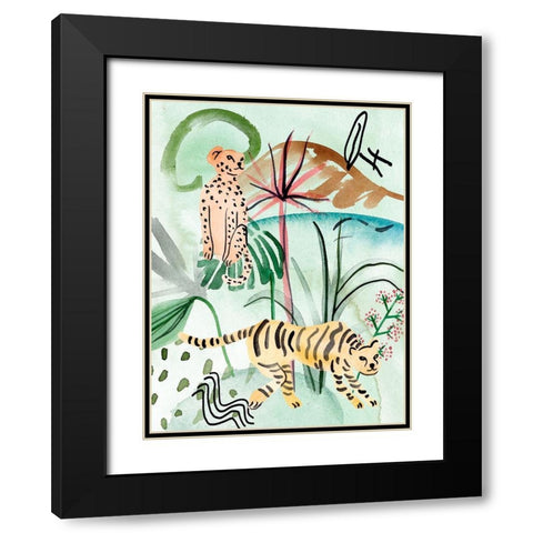 Jungle of Life II Black Modern Wood Framed Art Print with Double Matting by Wang, Melissa