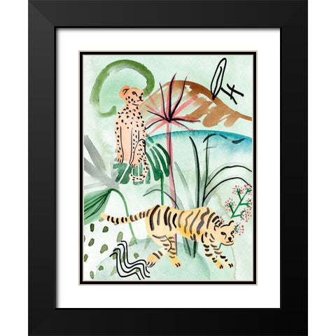 Jungle of Life II Black Modern Wood Framed Art Print with Double Matting by Wang, Melissa