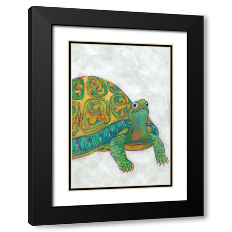 Custom Turtle Friends I Black Modern Wood Framed Art Print with Double Matting by Zarris, Chariklia