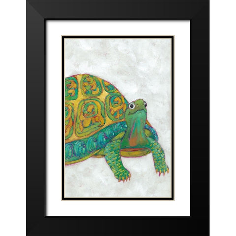 Custom Turtle Friends I Black Modern Wood Framed Art Print with Double Matting by Zarris, Chariklia