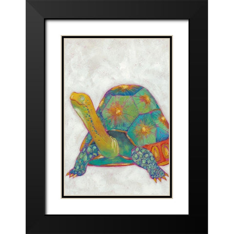 Custom Turtle Friends II Black Modern Wood Framed Art Print with Double Matting by Zarris, Chariklia