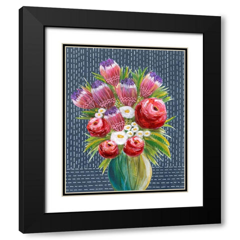 Bashful Bouquet I Black Modern Wood Framed Art Print with Double Matting by Moore, Regina