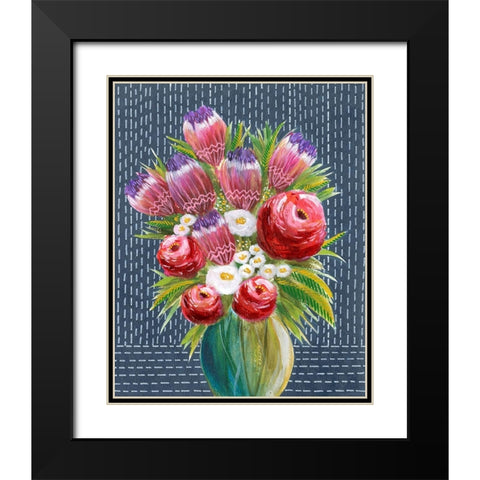 Bashful Bouquet I Black Modern Wood Framed Art Print with Double Matting by Moore, Regina