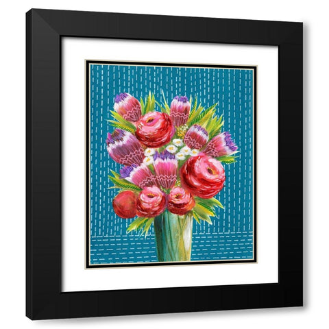Bashful Bouquet II Black Modern Wood Framed Art Print with Double Matting by Moore, Regina
