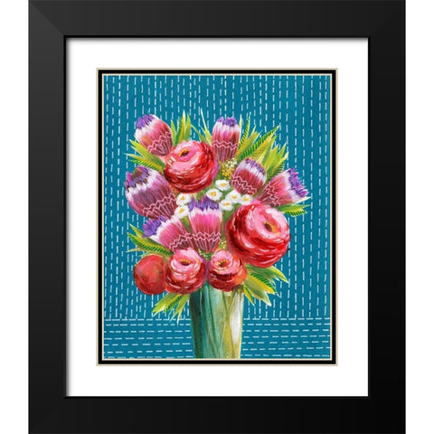 Bashful Bouquet II Black Modern Wood Framed Art Print with Double Matting by Moore, Regina
