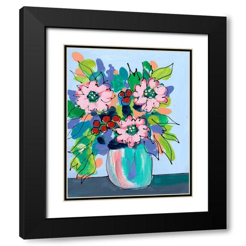 Rowdy Floral I Black Modern Wood Framed Art Print with Double Matting by Moore, Regina