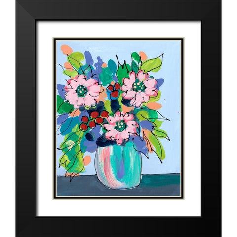 Rowdy Floral I Black Modern Wood Framed Art Print with Double Matting by Moore, Regina