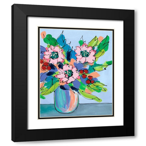 Rowdy Floral II Black Modern Wood Framed Art Print with Double Matting by Moore, Regina