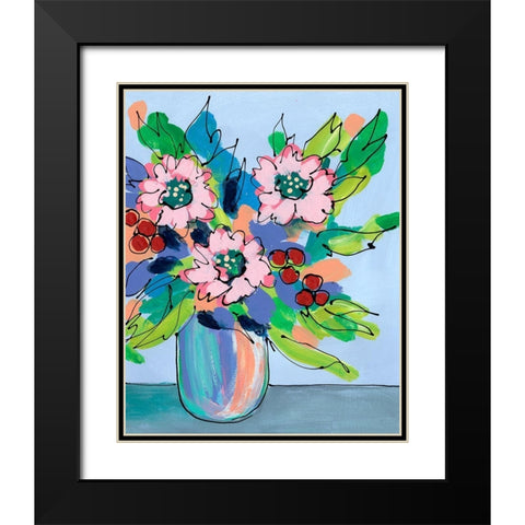 Rowdy Floral II Black Modern Wood Framed Art Print with Double Matting by Moore, Regina