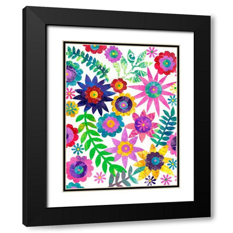 Hippie Floral I Black Modern Wood Framed Art Print with Double Matting by Moore, Regina