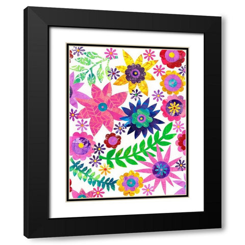 Hippie Floral II Black Modern Wood Framed Art Print with Double Matting by Moore, Regina