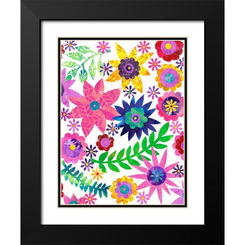 Hippie Floral II Black Modern Wood Framed Art Print with Double Matting by Moore, Regina
