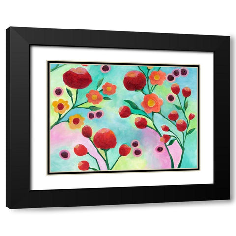 Jambalaya Floral IV Black Modern Wood Framed Art Print with Double Matting by Moore, Regina