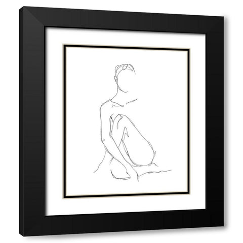 Nude Contour Sketch II Black Modern Wood Framed Art Print with Double Matting by Harper, Ethan