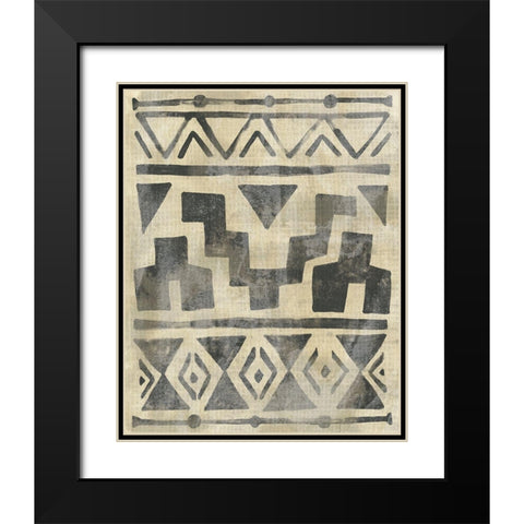 Bazaar Motif II Black Modern Wood Framed Art Print with Double Matting by Vess, June Erica