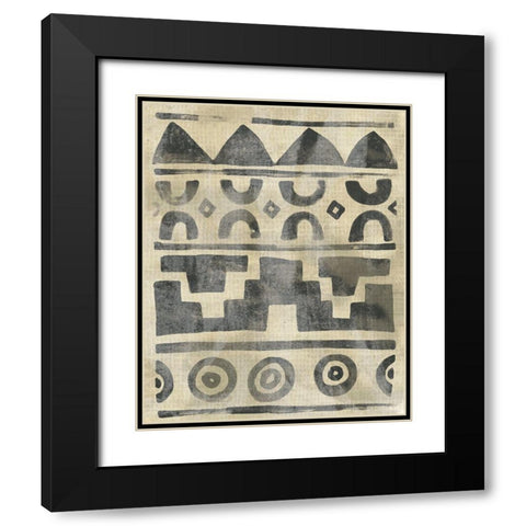 Bazaar Motif IV Black Modern Wood Framed Art Print with Double Matting by Vess, June Erica