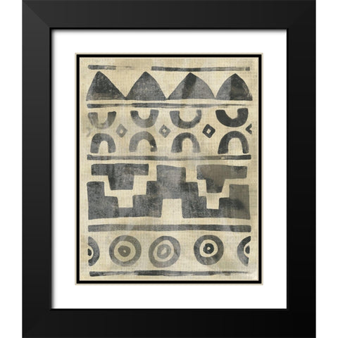 Bazaar Motif IV Black Modern Wood Framed Art Print with Double Matting by Vess, June Erica