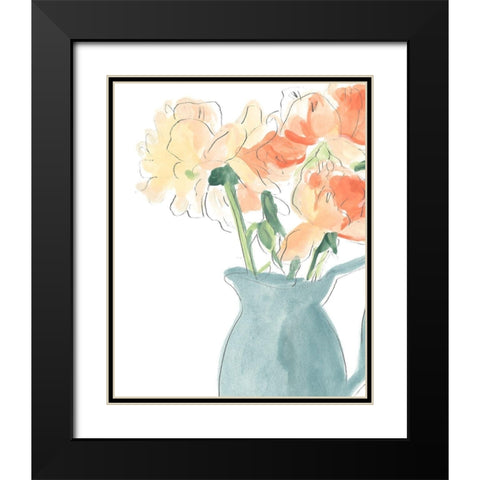 Soft Posy Sketch III Black Modern Wood Framed Art Print with Double Matting by Vess, June Erica