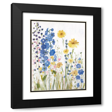 Periwinkle Wildflowers I Black Modern Wood Framed Art Print with Double Matting by Iafrate, Sandra