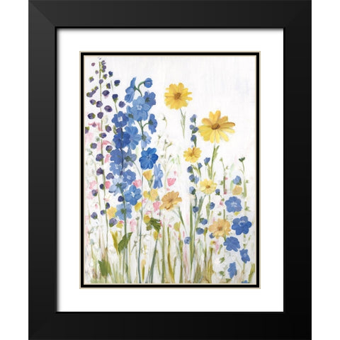 Periwinkle Wildflowers I Black Modern Wood Framed Art Print with Double Matting by Iafrate, Sandra