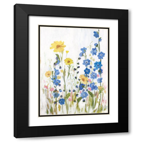 Periwinkle Wildflowers II Black Modern Wood Framed Art Print with Double Matting by Iafrate, Sandra