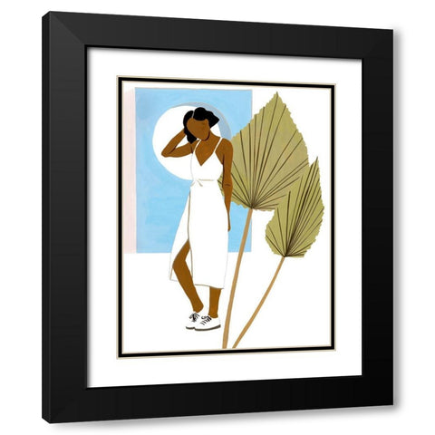 Women in the Garden I Black Modern Wood Framed Art Print with Double Matting by Wang, Melissa