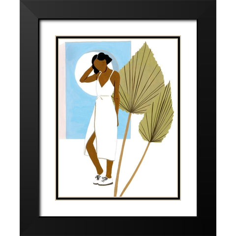 Women in the Garden I Black Modern Wood Framed Art Print with Double Matting by Wang, Melissa