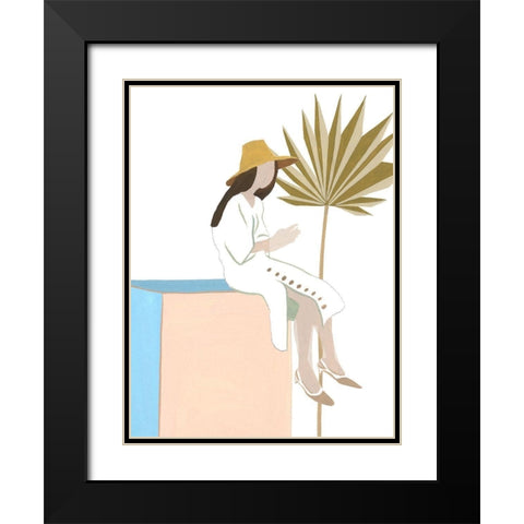 Women in the Garden III Black Modern Wood Framed Art Print with Double Matting by Wang, Melissa