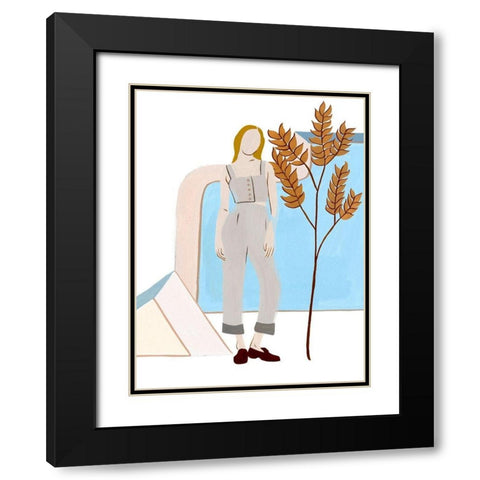 Women in the Garden VI Black Modern Wood Framed Art Print with Double Matting by Wang, Melissa