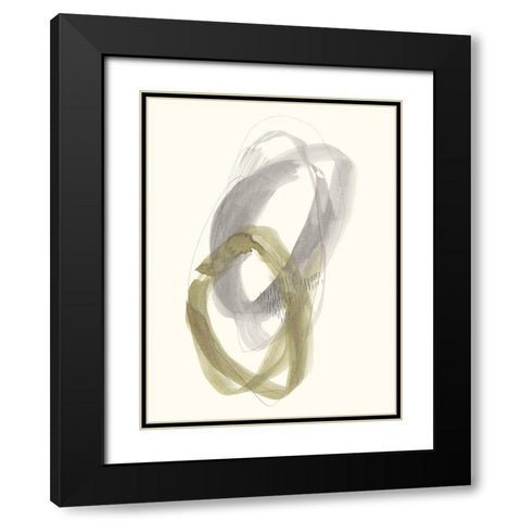 Neutral Rounds I Black Modern Wood Framed Art Print with Double Matting by Goldberger, Jennifer