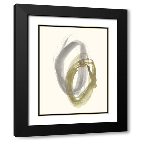 Neutral Rounds II Black Modern Wood Framed Art Print with Double Matting by Goldberger, Jennifer