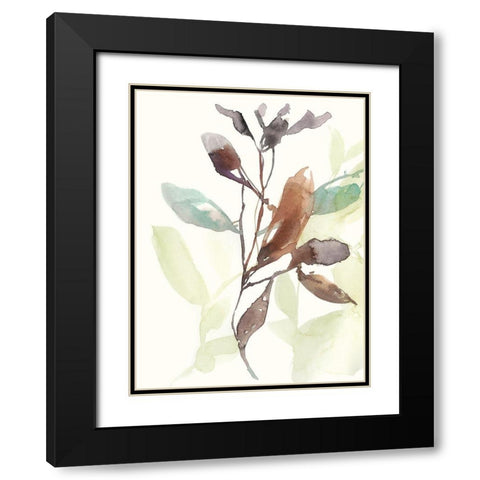 Rusty Sienna Leaves I Black Modern Wood Framed Art Print with Double Matting by Goldberger, Jennifer